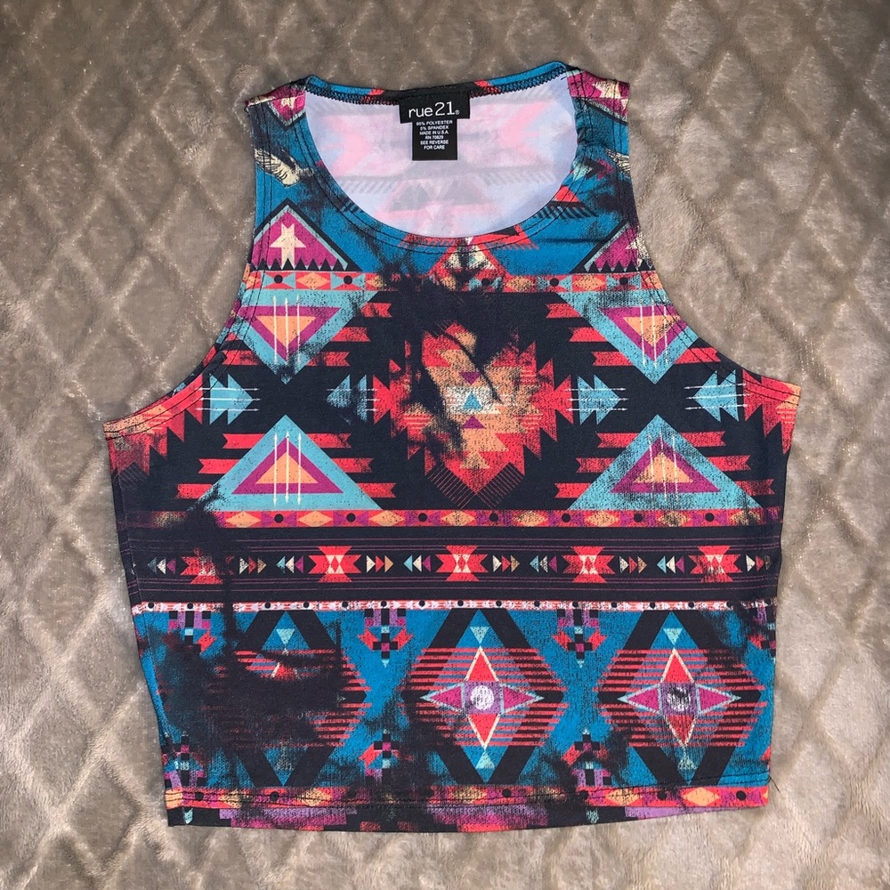 Tribal print crop top